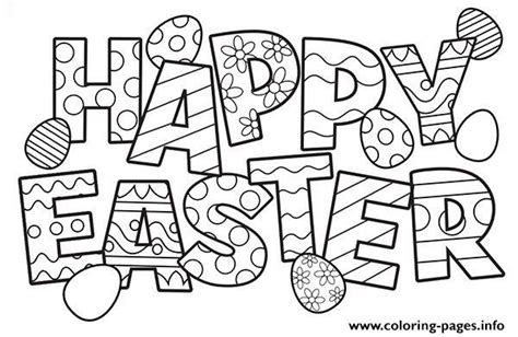 happy easter colouring words